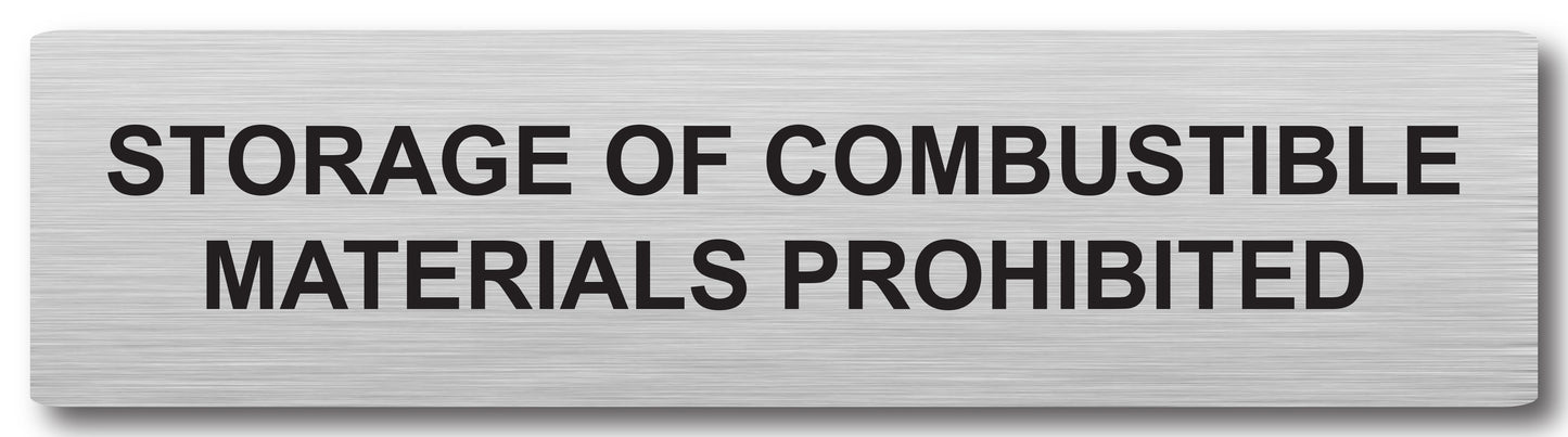 Door Plaque - Storage of Combustible Materials
