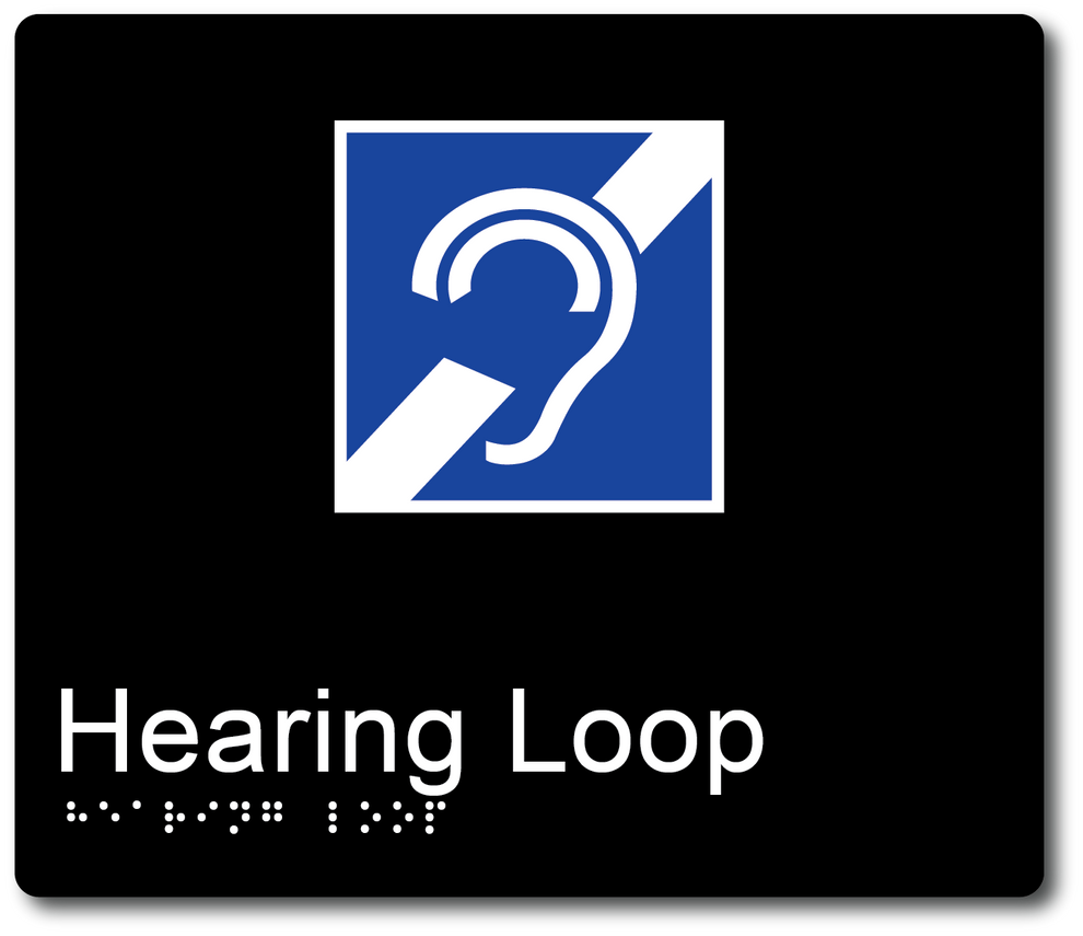 Hearing Loop Braille Sign | Braille Co
