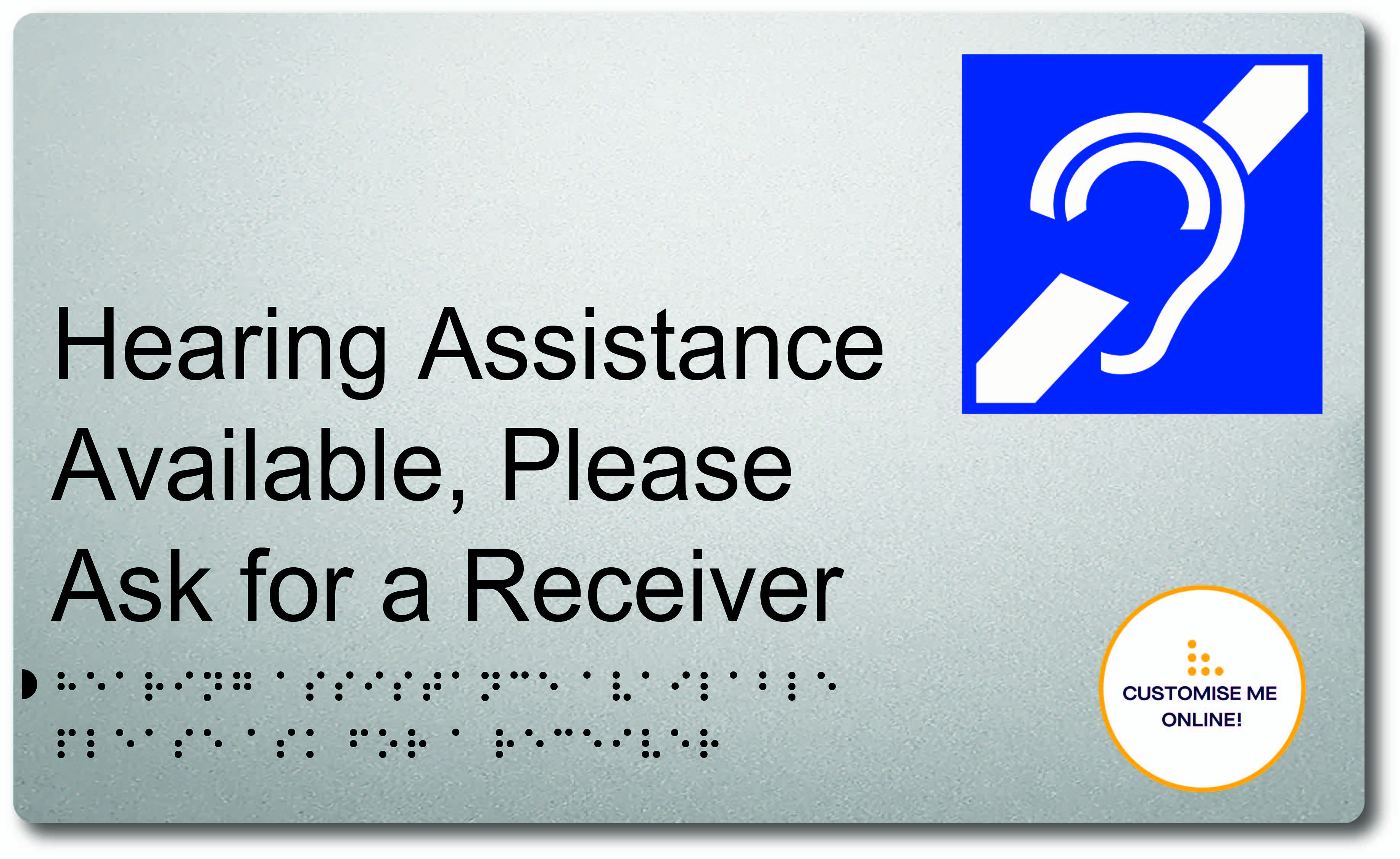 Braille Hearing Loop Sign - Braille Co