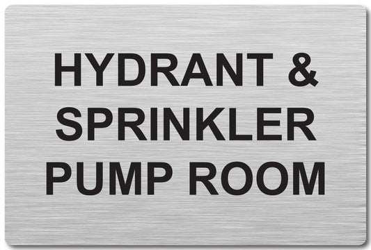 Door Plaque - HYDRANT SPRINKLER PUMP ROOM